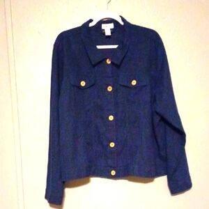 Dash  Summer Blue  Button Down Linen  Jacket  1XL